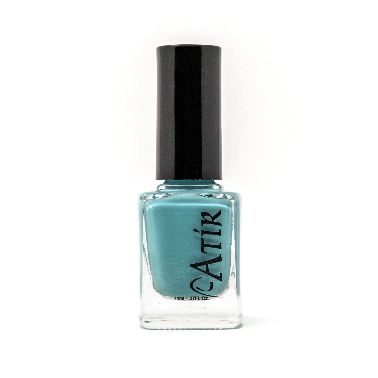 Vibrant ATiR Electric Heart non-toxic pool teal cream nail polish bottle